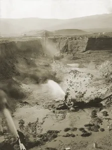 Erosion Prints: Alaskan hydraulic gold mining used jets of water to erode rock material or move sediment