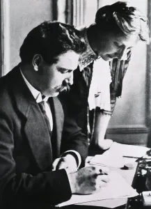 Physicians Prints: Albert Schweitzer (1875-1965), with his wife and medical partner