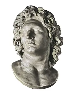 ALEXANDER the Great (356-323 BC). King of Macedonia (336-323 BC) and conqueror of Persia. Roman copy from a Greek original. Alexander the Great. Roman art. Sculpture on marble