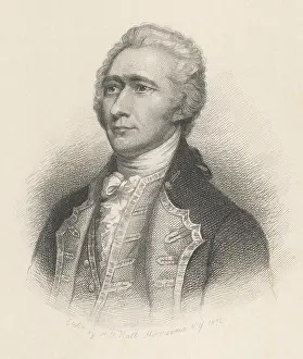 Finance Prints: Alexander Hamilton, bust portrait in a military uniform of the American Revolution
