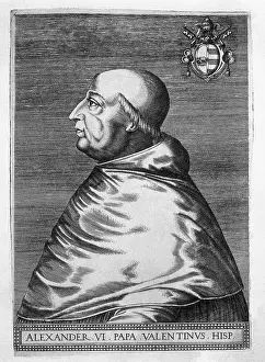 Woodcut Prints: ALEXANDER VI (1431-1503). Pope from 1492 to 1503