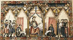 Miniatures Prints: Alfonso X, called 'The Wise' (1221-1284)