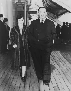 Lcgr1308 Prints: Alfred Hitchcock and his wife, Alma Reville