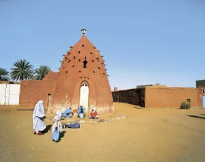 Algeria Prints: ALGERIA. EL OUED. Timimoune. Typical house built with red clay