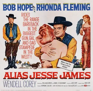 Rhonda Prints: ALIAS JESSE JAMES, US poster art, Bob Hope, Rhonda Fleming, 1959