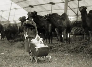 First Family Prints: Alice Roosevelt Longworth with baby daughter Paulina at the circus, May 5, 1926