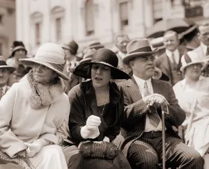 Nicholas Prints: Alice Roosevelt Longworth speaks to Mrs. William Borah at Washington, D.C. gathering