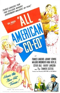 Holding Arm Prints: ALL AMERICAN CO-ED, US poster, top right from left: Johnny Downs