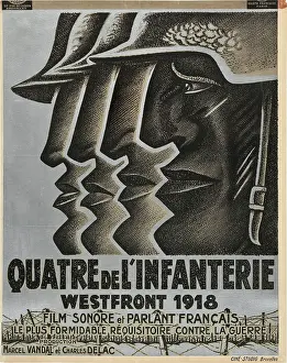 Images Dated 3rd October 2013: ALL QUIET ON THE WESTERN FRONT, (aka QUATRE DE L'INFANTERIE), French poster art, 1930
