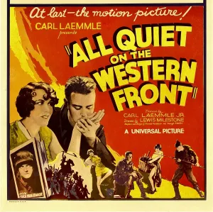Ayres Prints: ALL QUIET ON THE WESTERN FRONT, bottom left: Lew Ayres on window card, 1930