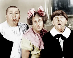 Fine Prints: ALL THE WORLD'S A STOOGE, from left: Curly Howard, Larry Fine, Moe Howard, 1941