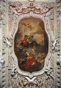 Allegory, by Antonio Pellegrini, 18th Century, - Italy, Veneto, Venice, Palazzo Bonomo Albrizzi in SantApollinare. All