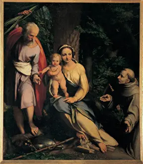 Allegri Antonio known as Correggio, Rest on the Flight into Egypt, 1516 - 1517, 16th Century, oil on canvas, Italy, Tuscany, Florence, Uffizi Gallery