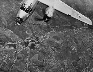 Air Force Prints: Allied bomber hits a railroad bridge at the Piteccio viaduct, in central Italy