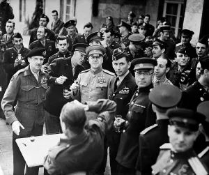 Georgii Prints: Allied chiefs at General Eisenhower's Headquarters at Frankfurt, Germany