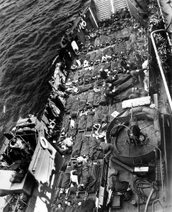 English Channel Prints: Allied soldiers evacuated from Normandy's beaches on a U.S. landing craft on D-Day