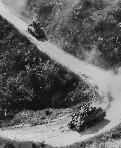 Tanks Prints: Allied Tanks use the Burma Road for the first time in two years in Jan. 1945