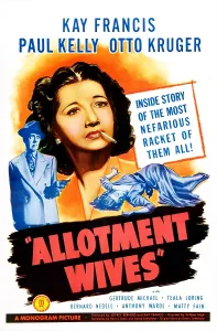 Homicide Prints: ALLOTMENT WIVES, US poster, Kay Francis, Otto Kruger (left), 1945