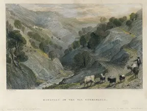 Romanticism Prints: Alps. Shepherd in Germanasca valley