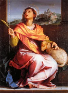 One Young Woman Only Prints: Altarpiece of St Agnes, by Andrea DAgnolo known as Andrea del Sarto