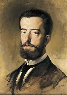 Amadeus Of Savoye 1845 1890 Prints: Amadeus of Savoye (1845-1890). Portrait attributed to Francisco Sans Cabot (1871)