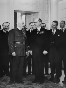 Petain Prints: Ambassador William Leahy presenting credentials to Marshal Petain