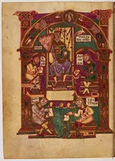 Harp Prints: Ambrosian Psalter, ca. 11th Century