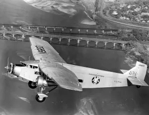 Airline Prints: American Airlines Ford Tri-Motor airplane, 1966. Courtesy: CSU Archives/Everett Collection