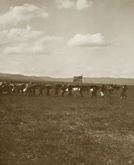Hunting Prints: American flag flies on the Smithsonian-Roosevelt African Expedition