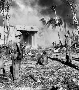 Captured Prints: American guards a rare Japanese POW on Namur