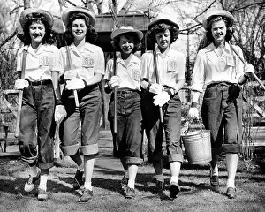 Denim Prints: American high school girls of Relieve a Man for War Work