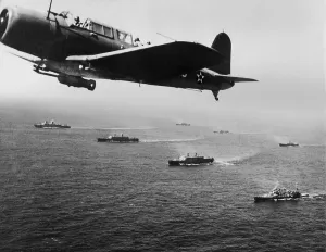 Convoys Prints: American military convoy in the South Atlantic Ocean