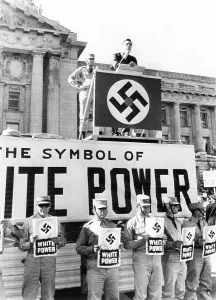 Segregationists Prints: American Nazi George Lincoln Rockwell speaking in San Francisco