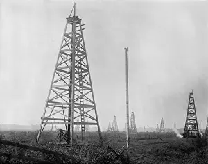 Technology Prints: An American oil field with several derricks