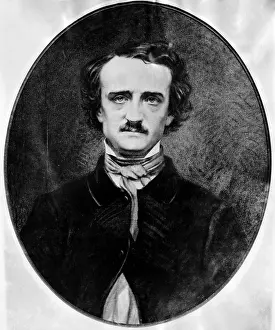 Poet Prints: American poet and author Edgar Allan Poe photographed by Mathew B