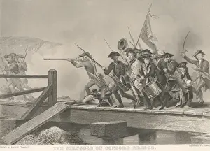Militia Prints: American Revolution, Battle of Concord Bridge, April 19, 1775