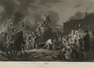 Lcgr1904 Prints: American Revolution. Destruction of the equestrian statue of King George III