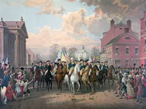 Parade Prints: American Revolution. Evacuation Day and Washingtons Triumphal Entry in New York City