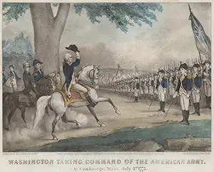 Epaulette Prints: American Revolution. George Washington taking command of the Army at Cambridge