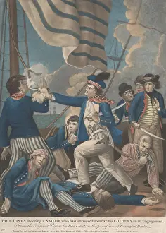 20 40 Years Old Prints: American Revolution. John Paul Jones shooting a enemy sailor when he attempted to strike his colors