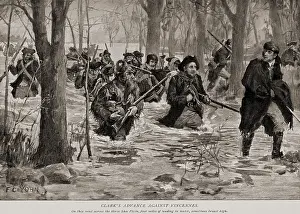 20 40 Years Old Prints: American Revolution, March on Vincennes