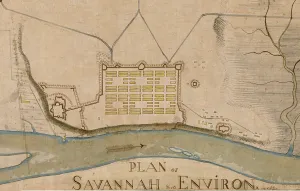 Images Dated 22nd February 2011: The American Revolution. Plan of Savannah & its environs. Manuscript map. 1782
