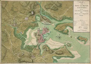 Images Dated 11th June 2012: The American Revolution. A plan of the town of Boston and its environs
