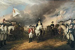 Standards Prints: American Revolution. Surrender British army commanded by Lord Cornwallis at Yorktown