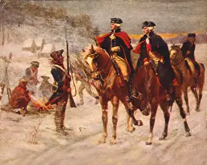 1700s Prints: The American Revolution, Washington and Lafayette at Valley Forge