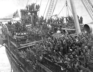Homecoming Prints: American troop ship, Agamemnon