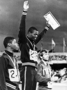 Olympics Prints: American Willie Davenport wins the gold medal for the 110-meter hurdles in Mexico City