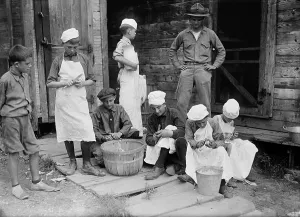 Indoctrination Prints: American WW1 era Junior Marines doing KP. 1919. (BSLOC_2012_4_44)