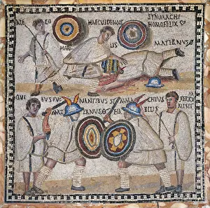 Crome Prints: Amphitheatre scene. Gladiators (4th c)