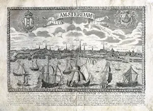 Panorama Prints: Amsterdam in 16th-17th centuries. Engraving. AISA/Everett Collection**US SALES ONLY**
